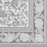Napkins ROYAL Collection 1/4 Fold GRAY Ornaments 40 x 40 cm 15.75 x 15.75in