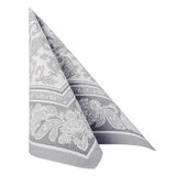 Napkins ROYAL Collection 1/4 Fold GRAY Ornaments 40 x 40 cm 15.75 x 15.75in