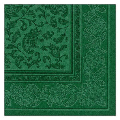 Napkins ROYAL Collection 1/4 Fold DARK GREEN Ornaments 40 x 40cm 15.75 x 15.75in