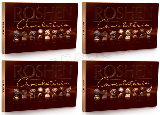 4 ROSHEN CHOCOLATERIA Gift Selection Premium Chocolate Candies Box 194g 6.8oz