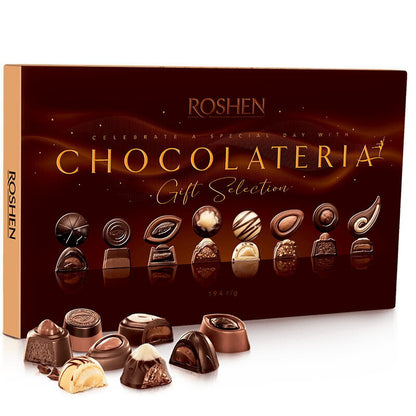 4 ROSHEN CHOCOLATERIA Gift Selection Premium Chocolate Candies Box 194g 6.8oz