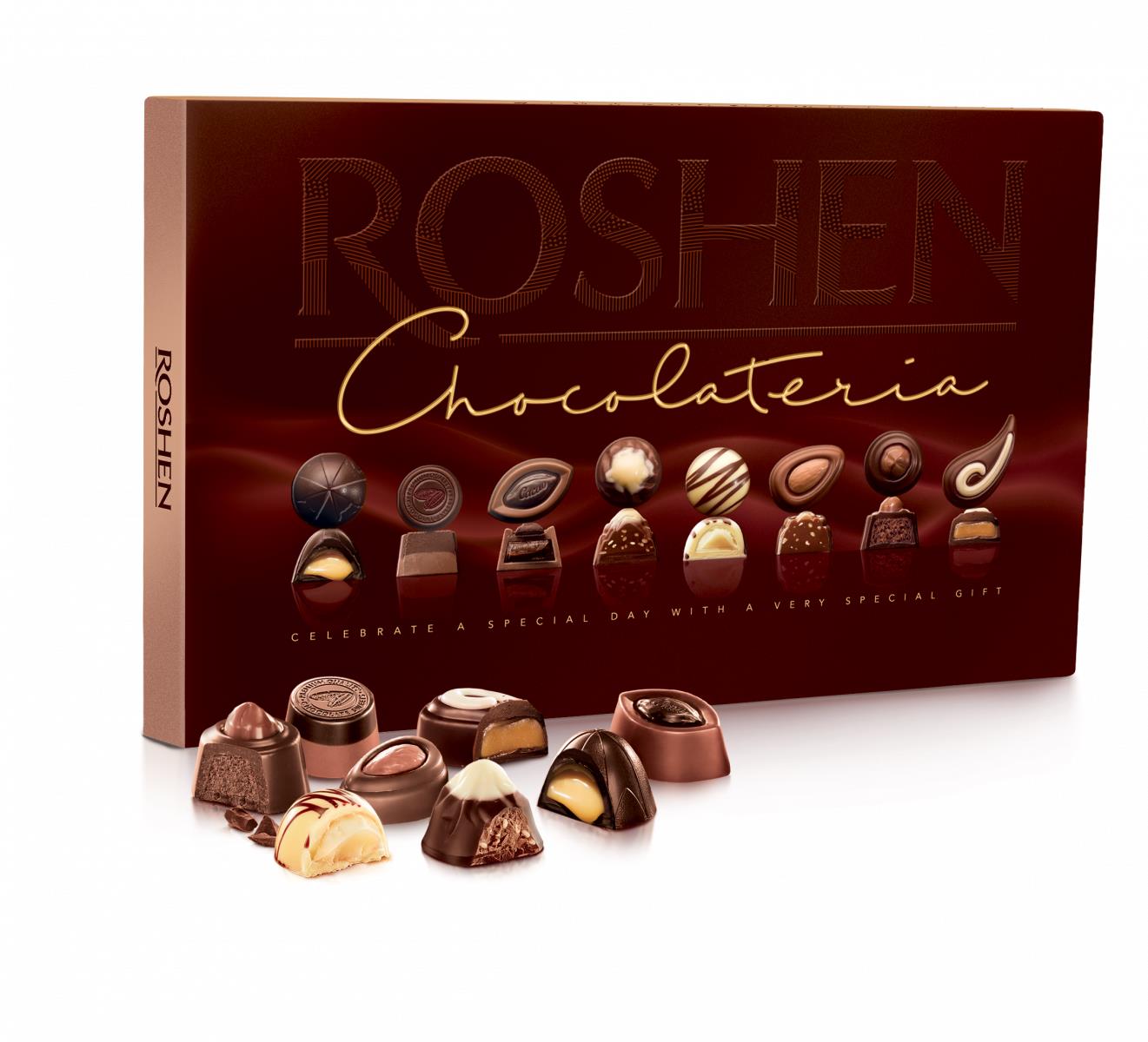 4 ROSHEN CHOCOLATERIA Gift Selection Premium Chocolate Candies Box 194g 6.8oz