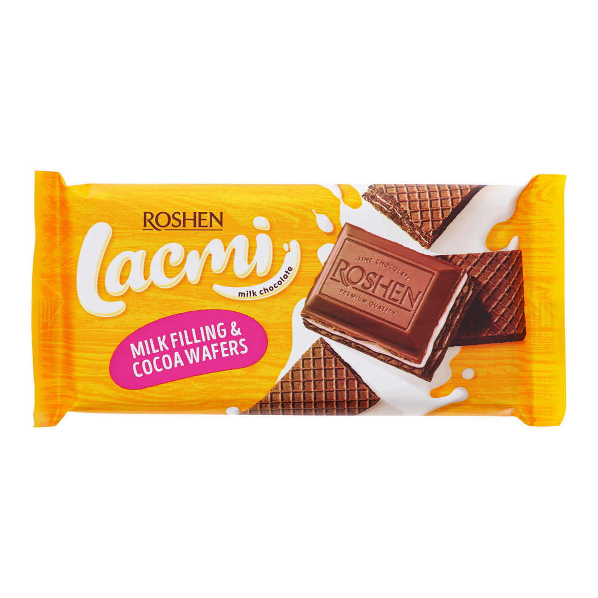 8 ROSHEN LACMI Chocolate Bars with Milk & Wafer Filling Ukrainian Sweets 90g