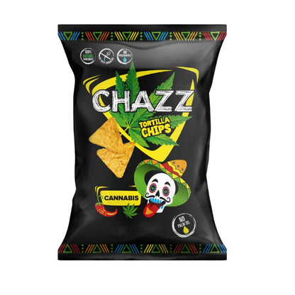 6 CHAZZ CANNABIS & CHALAPA Pepper Flavor Tortilla Chips Crisps Snacks 100g 3.5oz