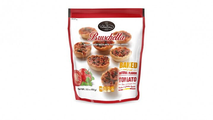 5 VALENTINA BRUSCHETTA Bags with Tomato & Oregano Baked Bread Snacks 150g 5.3oz
