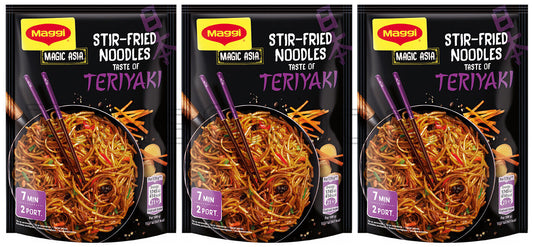 3 MAGGI ASIA TERIYAKI Flavor Stir-Fried Instant Noodles 130g 4.5oz