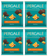 4 PERGALE Dark Chocolate Bar with Almonds & Orange European Sweets 200g 7.05oz