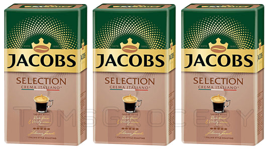 3 JACOBS SELECTION CREMA ITALIANO Ground Coffee Packs 500g 18oz