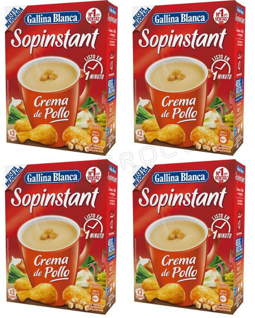 4 GALLINA BLANCA Creamy Chicken with Croutons Instant Soup (12 servings)