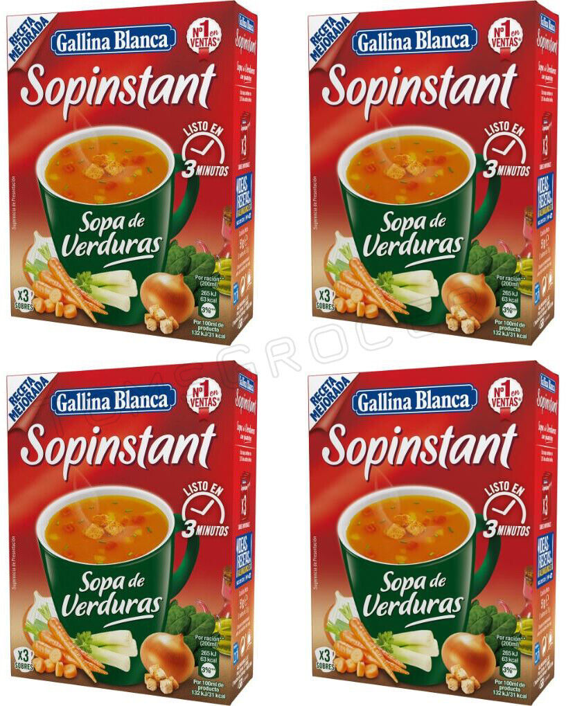 4 GALLINA BLANCA Instant Creamy Garden Veggies Soup with Croutons (12 servings)
