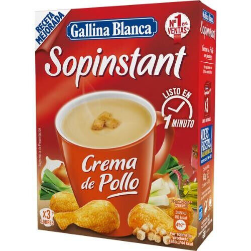 GALLINA BLANCA Creamy Chicken with Croutons Instant Soup (3 servings)