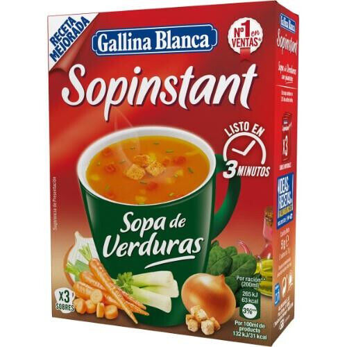 GALLINA BLANCA Instant Creamy Garden Veggies Soup with Croutons (3 servings)