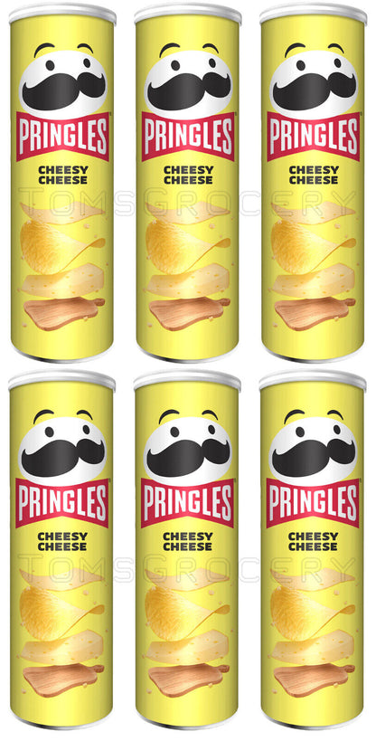 6 PRINGLES CHEESY CHEESE Flavor Potato Chips Snacks 165g 5.8oz