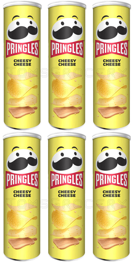 6 PRINGLES CHEESY CHEESE Flavor Potato Chips Snacks 165g 5.8oz