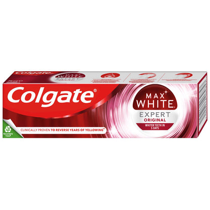 3 COLGATE MAX WHITE EXPERT ORIGINAL Whitening Toothpaste 75ml