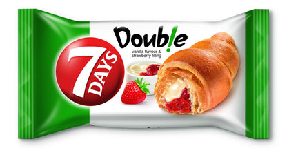 7DAYS Croissants with Vanilla & Strawberry Filling Snacks Sweets 6 x 60g 2.1oz