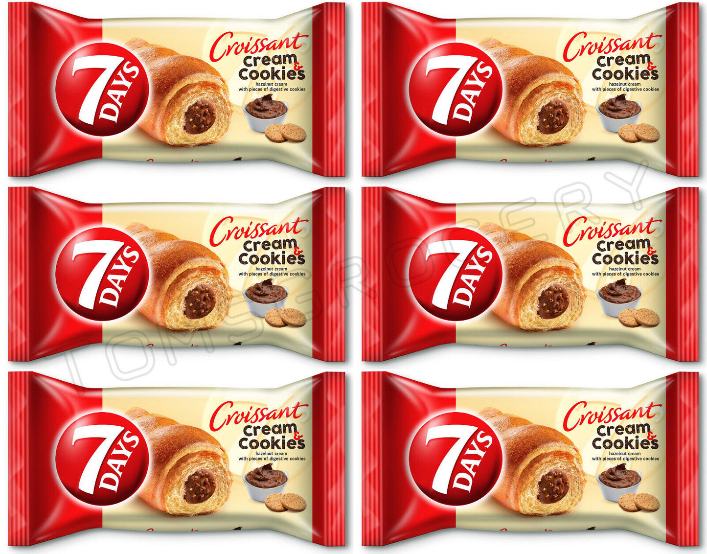 7DAYS Croissants with Cream Cookies Filling Fun Snacks Sweets 6 x 60g 2.1oz