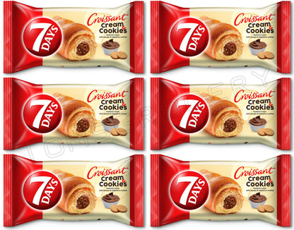 7DAYS Croissants with Cream Cookies Filling Fun Snacks Sweets 6 x 60g 2.1oz