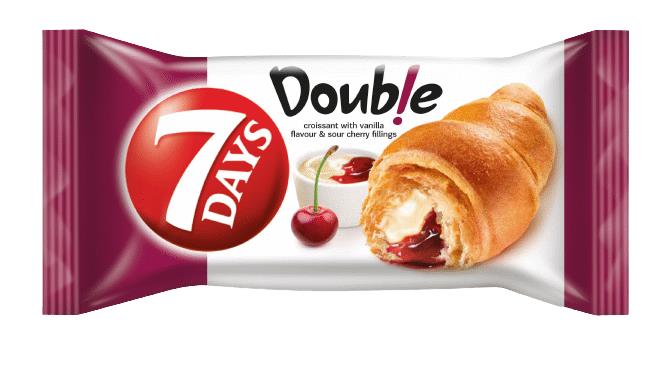 7DAYS Croissants with Vanilla & Sour Cherry Filling Snacks Sweets 6 x 60g 2.1oz