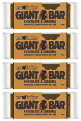 4 MA BAKER GIANT BAR Chocolate & Caramel Cereal Bars 100g 3.5oz