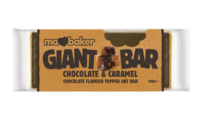 4 MA BAKER GIANT BAR Chocolate & Caramel Cereal Bars 100g 3.5oz