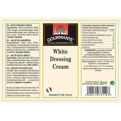 GOURMANTE Sauce White Vinegar Dressing Cream Squeezable Bottle 250ml