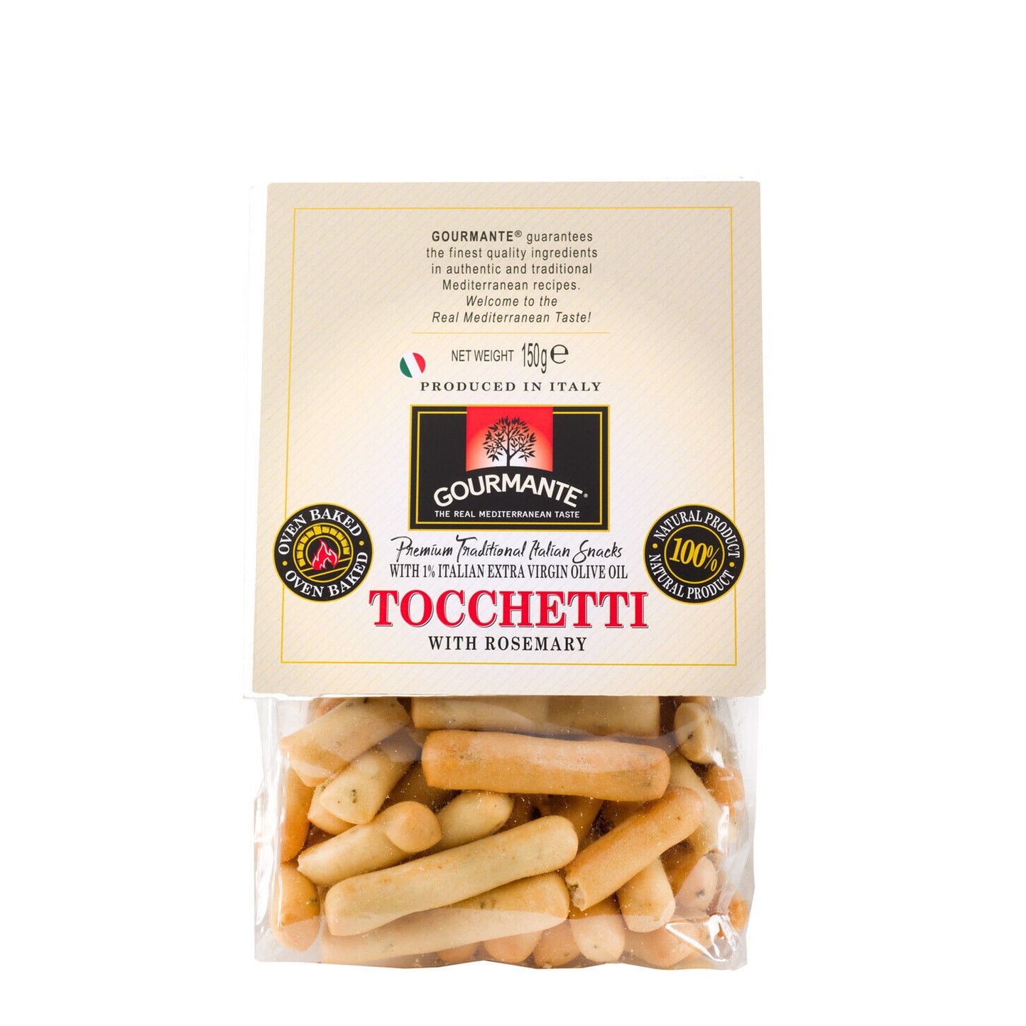 2 GOURMANTE TOCCHETTI Traditional Italian Snacks with Rosemary Crackers 150g