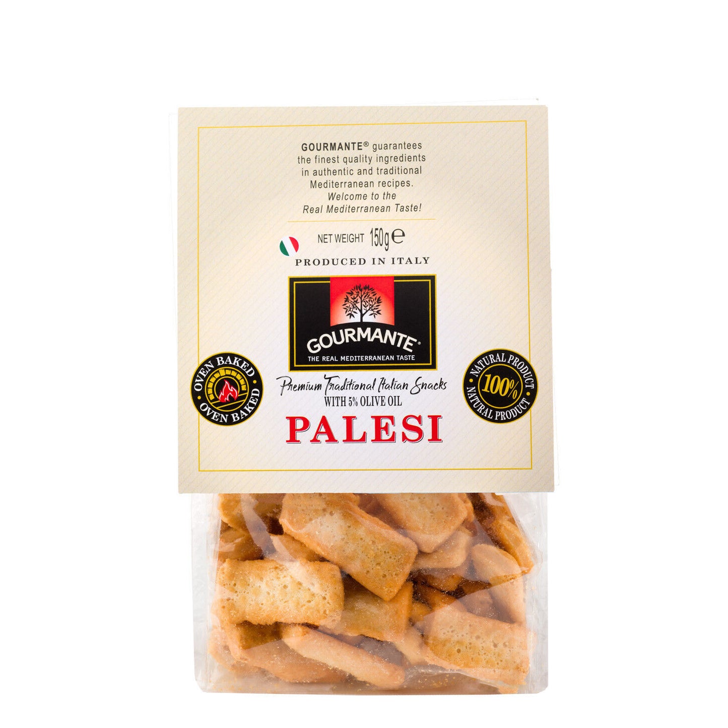 2 GOURMANTE PALESI Traditional Italian Snacks with Olive Oil Crackers 150g