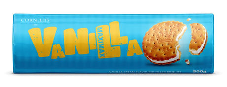 MAXIMAX Vanilla Cream Filled Crunchy Cookies 500g 17oz