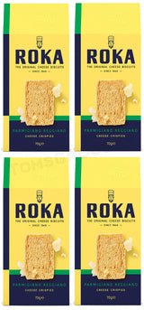 4 ROKA Parmigiano Reggiano Cheese Crispies Biscuits Crackers Snacks 70g 2.47oz