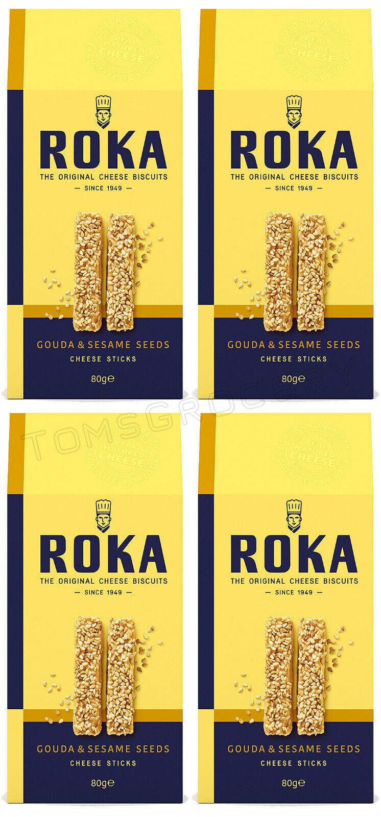 4 ROKA GOUDA & SESAME SEEDS Cheese Sticks Biscuits Crackers Snacks 80g 2.82oz