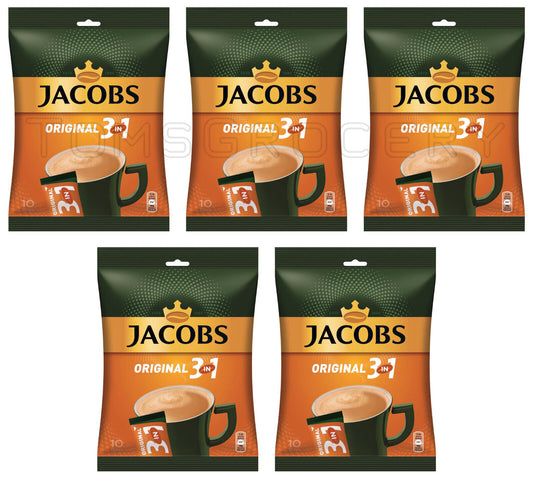 5 JACOBS ORIGINAL 3in1 Instant Coffee (50 servings) 150g 5.3oz