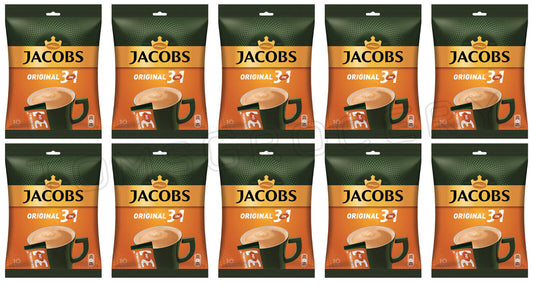 10 JACOBS ORIGINAL 3in1 Instant Coffee Bags (100 servings total) 150g 5.3oz