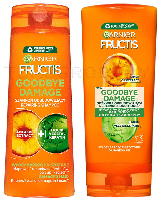 GARNIER GOODBYE DAMAGE Repairing SHAMPOO + CONDITIONER Set For Damaged Hair
