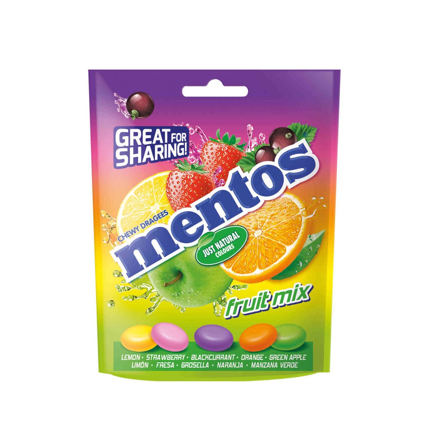 2 MENTOS FRUIT MIX Chewy Dragee Candy Sweets Sharing Bags 160g 5.6oz