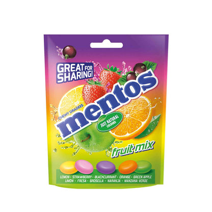 2 MENTOS FRUIT MIX Chewy Dragee Candy Sweets Sharing Bags 160g 5.6oz