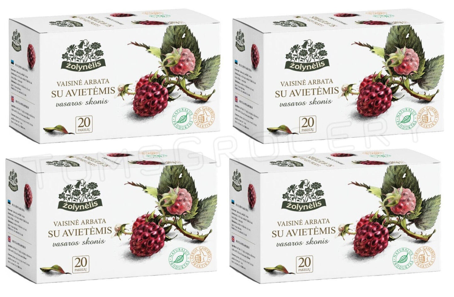 4 NATURAL ORGANIC RASPBERRY Flavor Herbal Infusion Tea Boxes Zolynelis