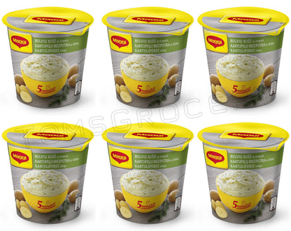 6 MAGGI Dill Flavor Instant Mashed Potato Puree Quick Prep Buckets 50g 1.76oz