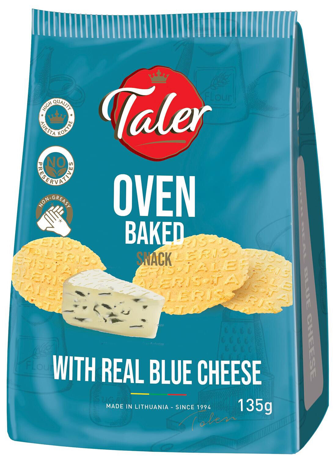 5 TALER Oven Baked Chips with Blue Cheese European Snacks Crisps 135g 4.7oz