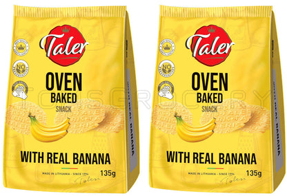 2 TALER Oven Baked Chips with Banana European Snacks Crisps 135g 4.7oz