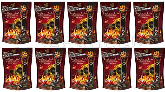 10 YES SWEET CHILI BBQ Flavor Spiced Roasted Sunflower Seeds Snacks 150g 5.3oz