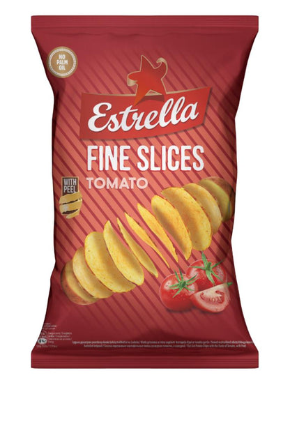 4 ESTRELLA Fine Slices Tomato Flavor Potato Chips Crisps Snacks 180g 6.3oz