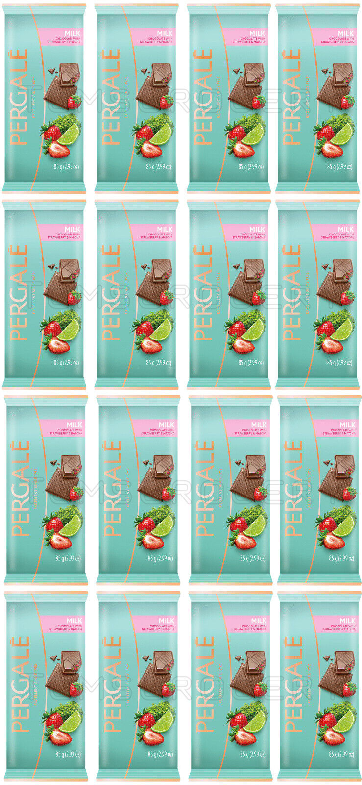 16 PERGALE Milk Chocolates with Strawberry & Matcha Filling European Sweets 85g