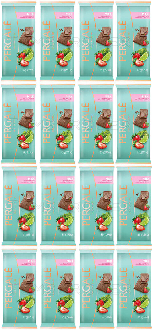 16 PERGALE Milk Chocolates with Strawberry & Matcha Filling European Sweets 85g