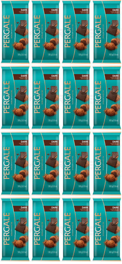 16 PERGALE DARK CHOCOLATE with Truffle Filling European Candy Sweets 100g 3.5oz