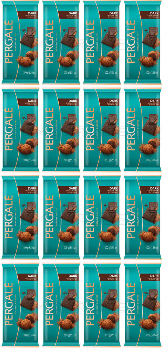 16 PERGALE DARK CHOCOLATE with Truffle Filling European Candy Sweets 100g 3.5oz