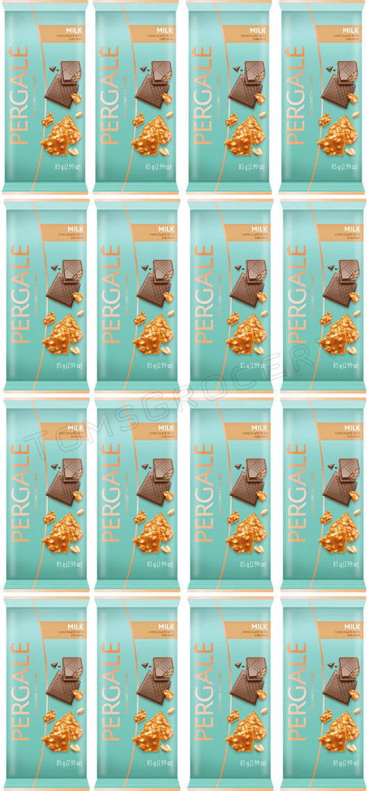 16 PERGALE Milk Chocolate Bars Grilyazh Caramel Flavor European Sweets 85g 3oz