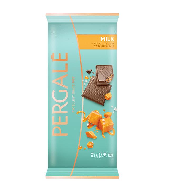 16 PERGALE Salted Caramel Milk Chocolate Bars European Sweets Treats 85g