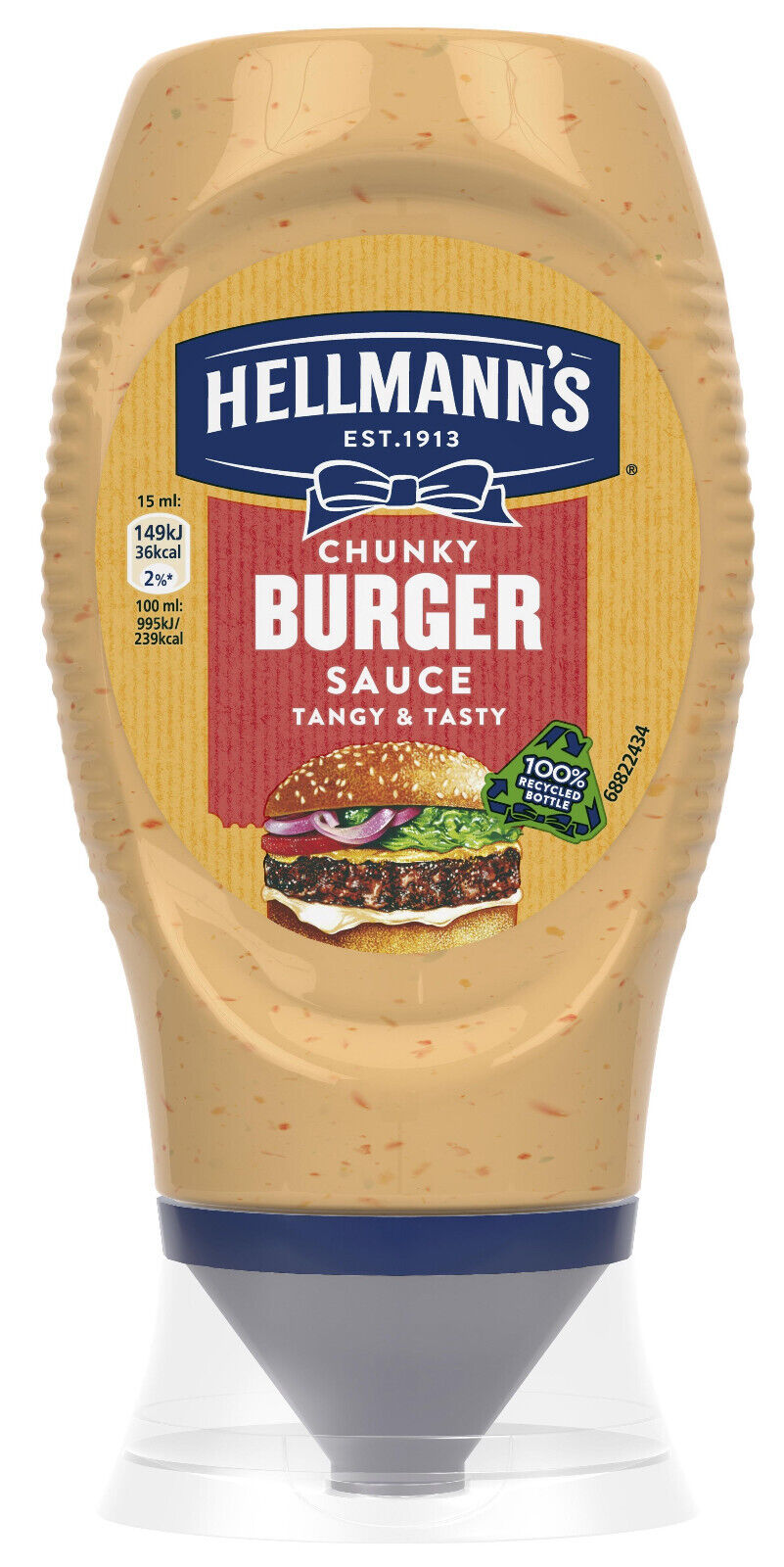 HELLMANNS CHUNKY BURGER Sauce Bottle Tangy & Tasty 250ml 8.45oz