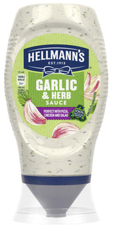 3 HELLMANNS GARILC & HERB Sauce Bottles 250ml 8.45oz